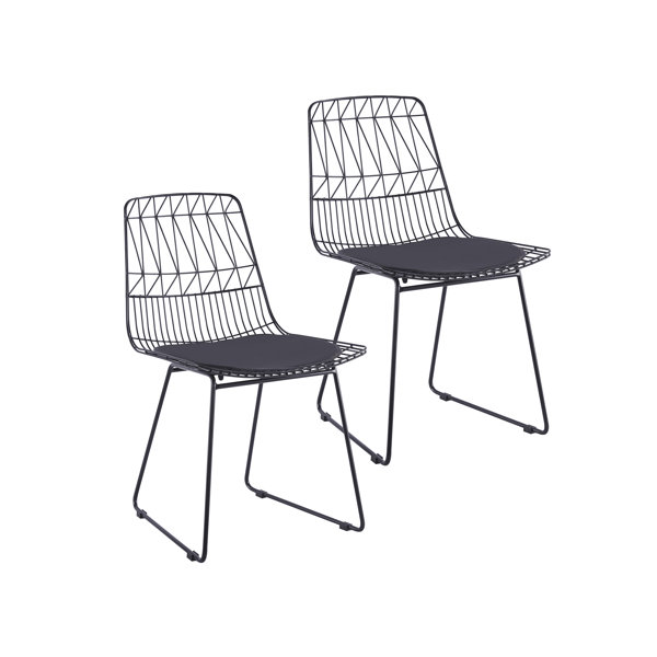 Black metal 2025 wire dining chairs